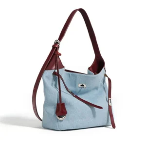 FOXER Women Fashion Denim Shoulder Bag Large Capacity Handbag Tote Hobo for Lady