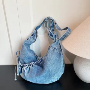 Denim Large Capacity Sewing Women's Handbags Solid Color Casual Versatile 2026 Fashion Women's Bags Commute New Crossbody Bags