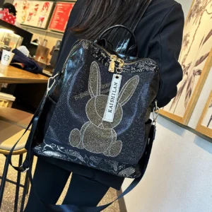 Water Diamond Backpack for Women, Trendy, Fashionable, Large Capacity, Versatile, Commuting, Lightweight, Leisure, Backpack